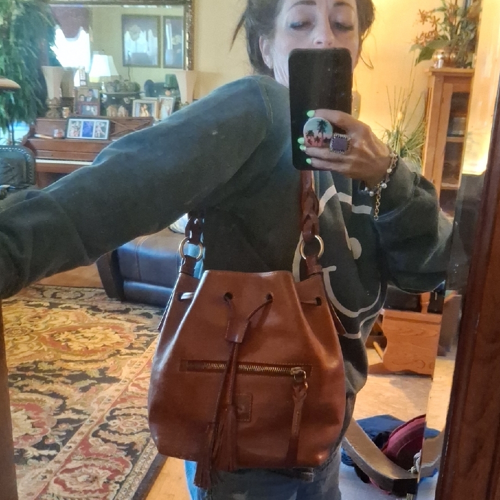Dooney & Bourke Tan Leather Shoulder Bag - Picture 8 of 17